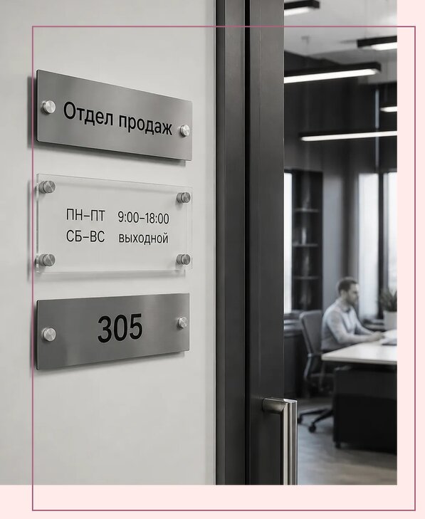 Офисные таблички на дверь в Климовске по цене от 4963 р. | Аванза-Клс